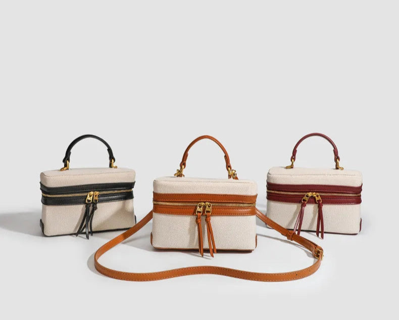 Sac Box en Toile – Élégance Décontractée