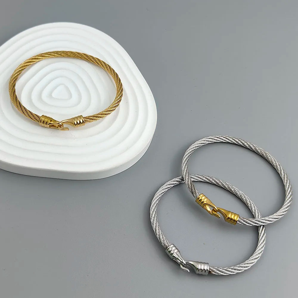 Bracelet Femme en Acier Inoxydable Motif Fer à Cheval