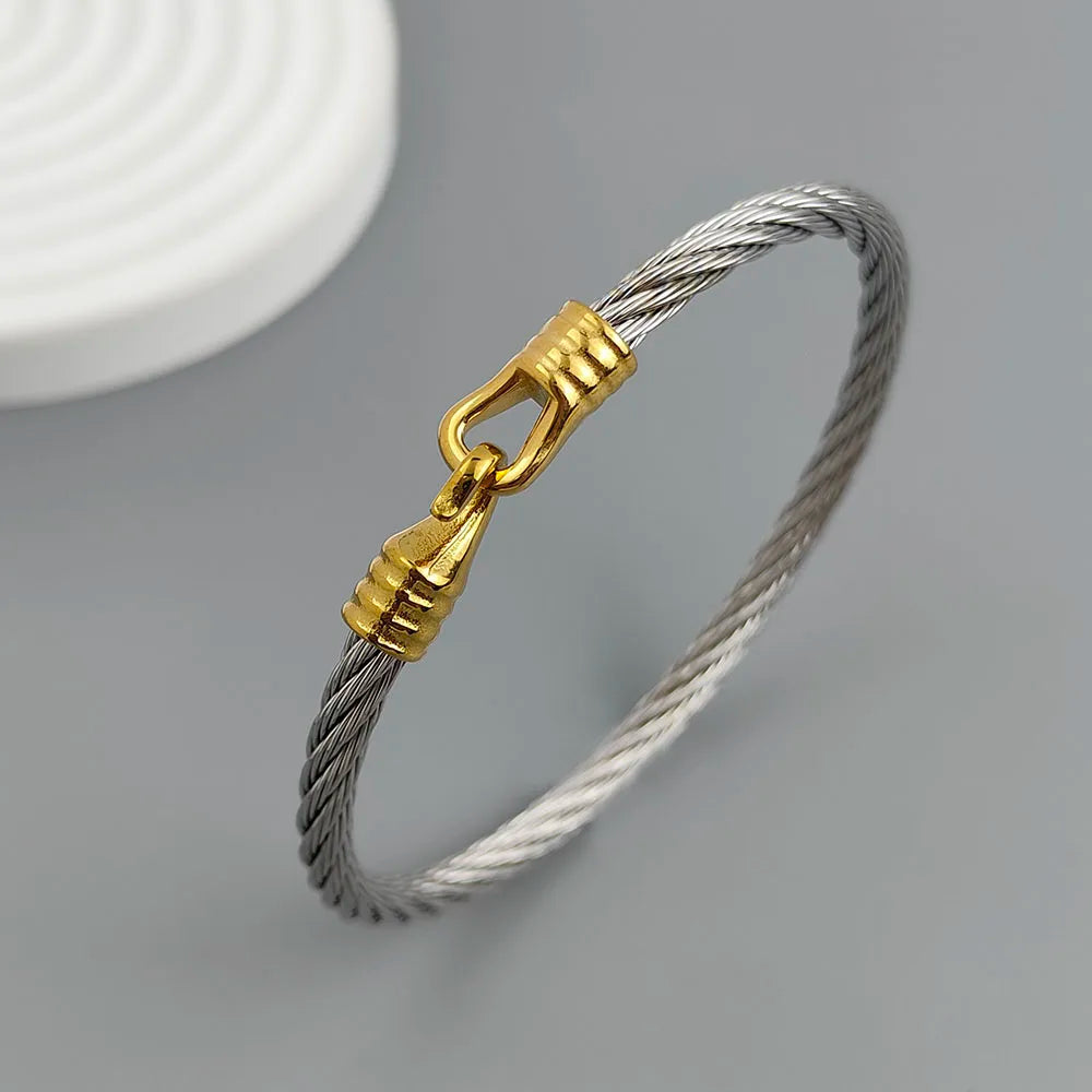 Bracelet Femme en Acier Inoxydable Motif Fer à Cheval